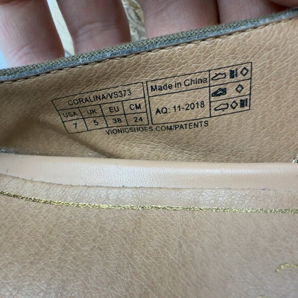 VIONIC Aruba Coralina Canvas Wedges Slingback Rattan Olive Green Espadrilles 7 - Picture 12 of 13